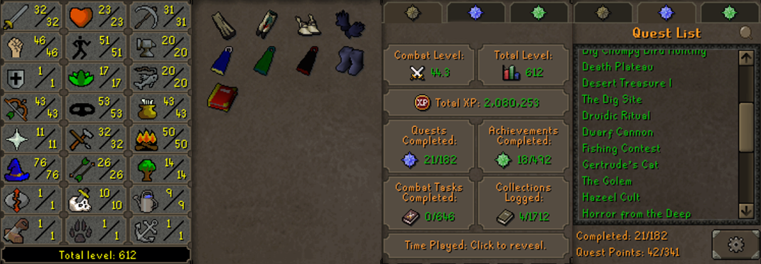 OSRS DT1 Pure Account | 76 Magic, 1 Defence, 23 HP