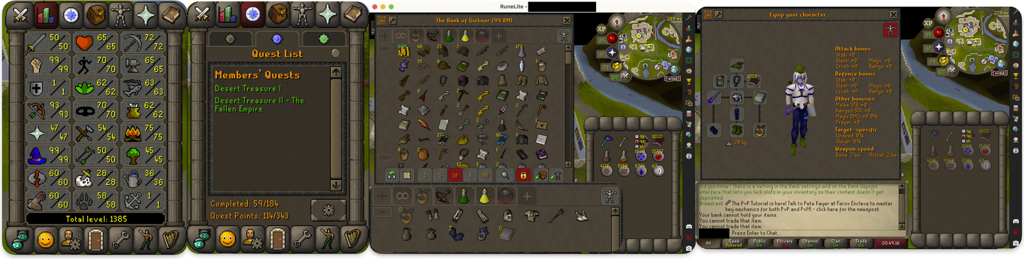 OSRS Account | 65 Hp 99 Magic 99 Str 93 Range | DT2 Completed