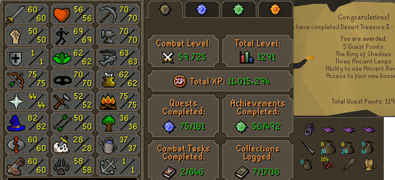 OSRS Pure Account | DT2 Completed