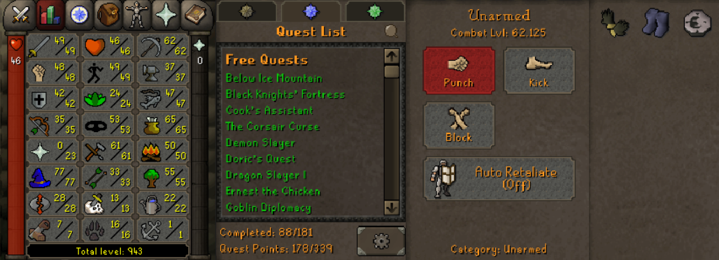 OSRS Zerker Starter Account | B Gloves, 42 Def, 77 Magic